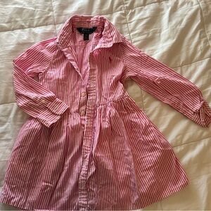 Polo by Ralph Lauren Pink and White Striped Shirt